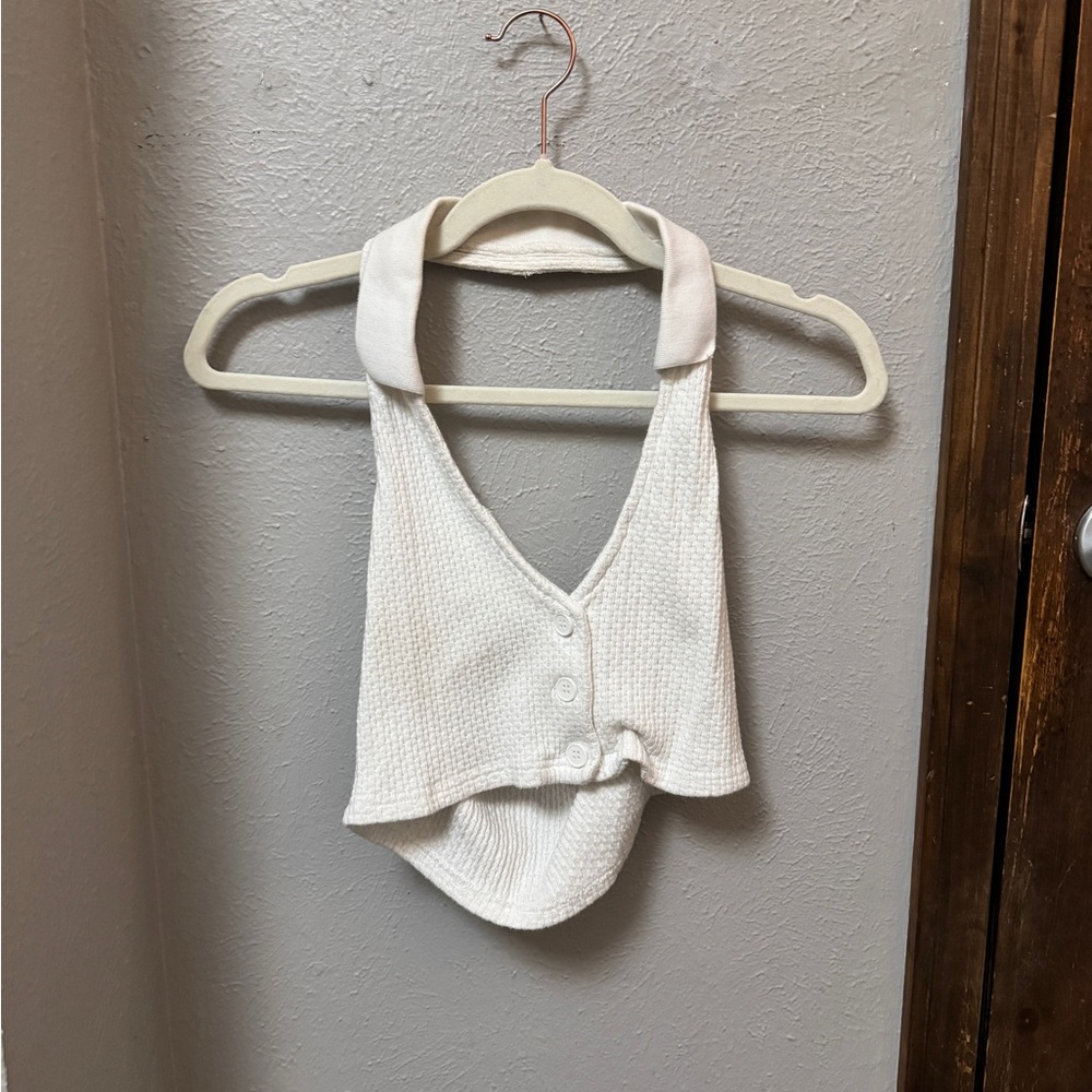 Princess Polly Ivory Knit Crop Top